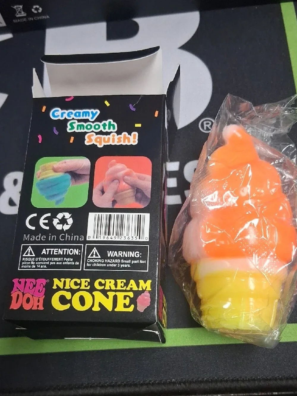 Nee Doh Nice Cream Cone Orange Squishy